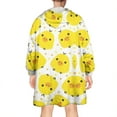 thumbnail image 2 of Wearable Oversized Blanket,White Chicken Yellow Chick Pattern Wearable Blanket Hoodie for Adults,Cozy Hooded Blankets with Super Pockets,Super Warm Fuzzy Pullover for Women & Men, 2 of 6