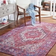 thumbnail image 3 of SAFAVIEH Tucson Melva Traditional Machine Washable Area Rug, 6' x 6' Square, Red/Blue, 3 of 9