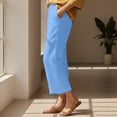 thumbnail image 6 of Fmbrln Ankle Pants for Women Casual Comfy Stretchy Waist Work Pants Summer Fashion Loose Straight Leg Pants with Pockets, 6 of 9