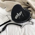 thumbnail image 3 of Bolso de hombro con cadenas para mujer Choque de colores Bolso bandolera en forma de corazón Cuero de PU, 3 of 9