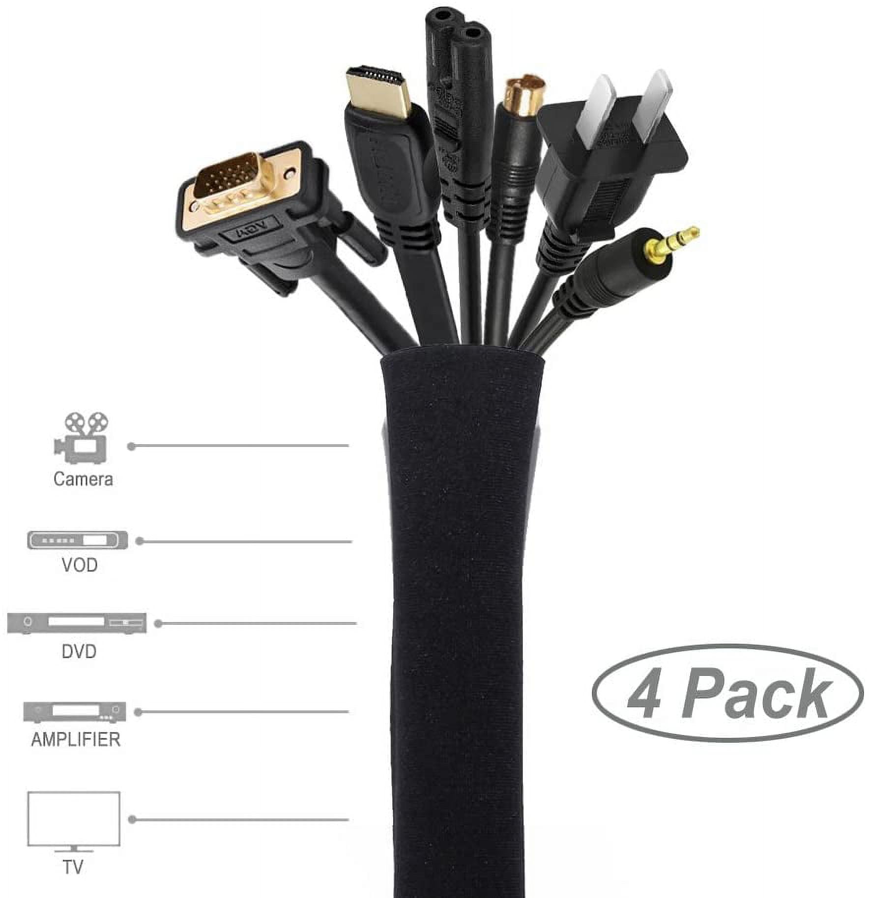 FEFEFW-4 Pack Cable Management Sleeve Bundle with Clipboard Folder Portfolio