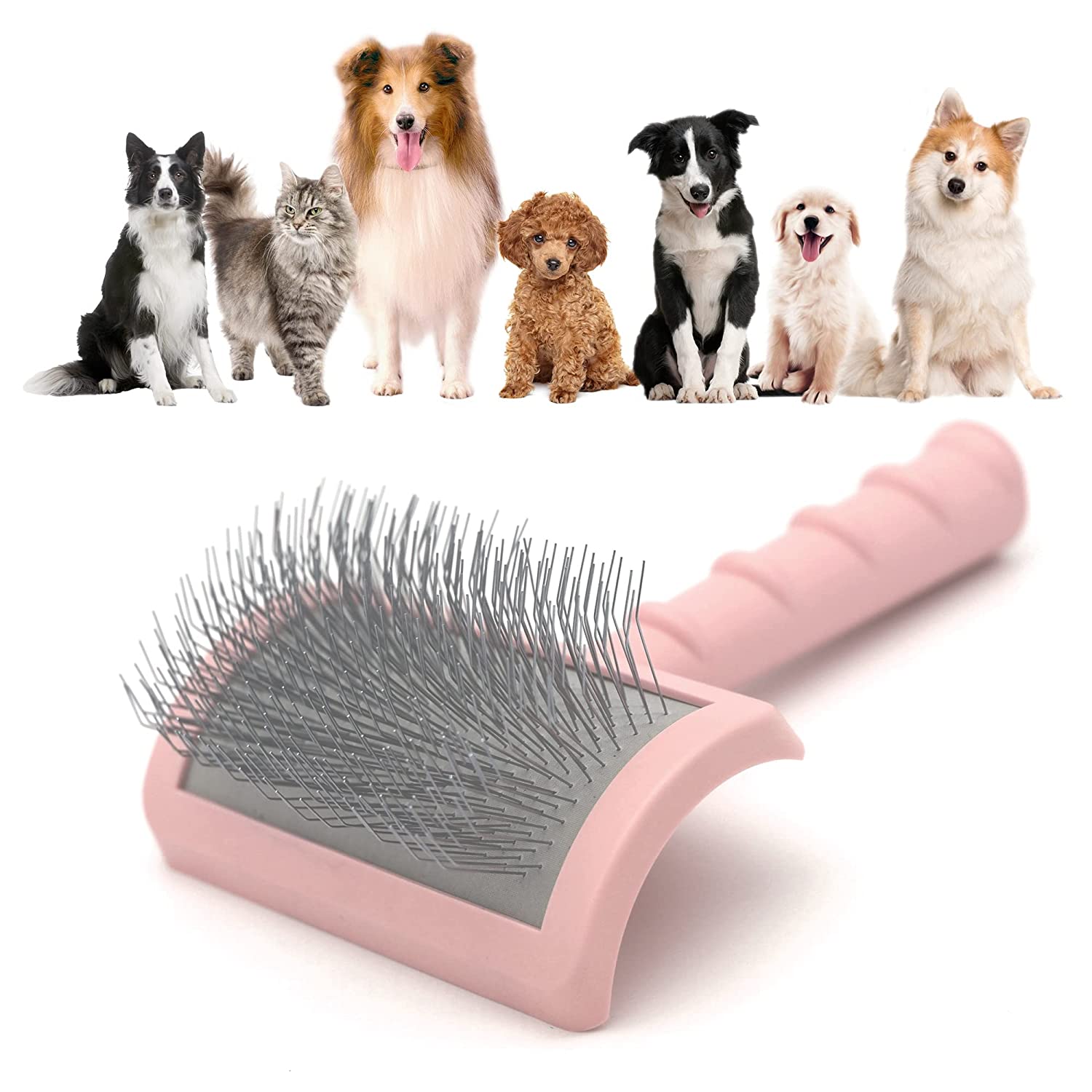 Extra Long Wire Pin Big Dog Slicker Brush, Grooming Pin Brush for Cat