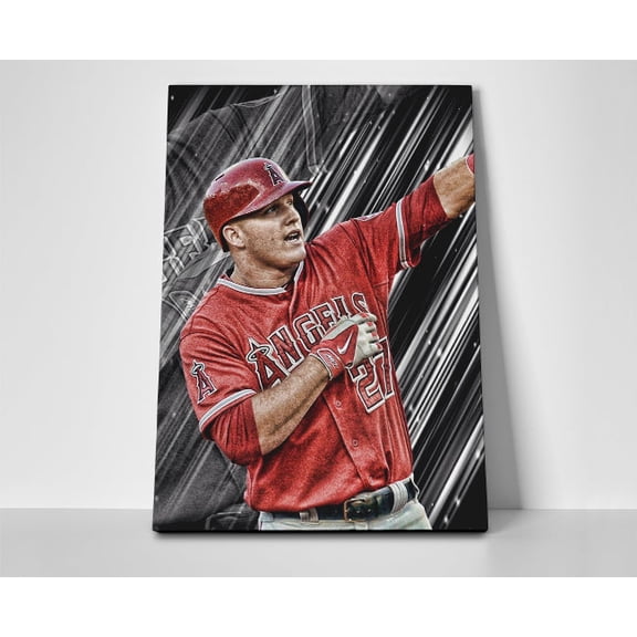 Mike Trout Angels Poster or Wrapped Canvas