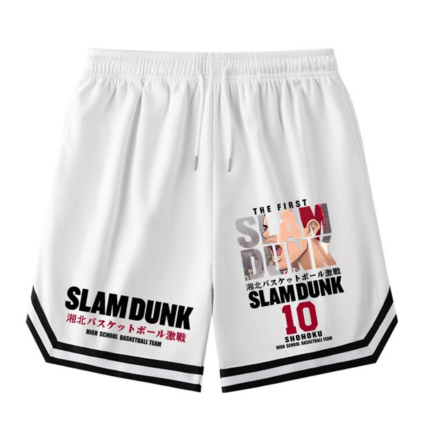 Pantalones cortos de Anime Slam Dunk para hombre, pantalones cortos de baloncesto SHOHOKU Sakuragi Hanamichi, pantalones casuales de verano de gran tamaño, pantalones de cinco puntos para correr