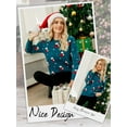 thumbnail image 6 of Xuanfei Women Christmas Cartoon Printed Long Sleeve Crew Neck Ribbed Edge Knit Sweater, 6 of 7
