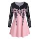 thumbnail image 1 of Plus tamaño de impresión de la manga del cordón de camiseta Rosegal Mangas largas de talla grande, 1 of 5