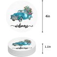 thumbnail image 1 of ZHANZZK Summer Blue Truck and Cactus Plant Set of 8 Round Coaster for Drinks, Absorbent Ceramic Stone Coasters Cup Mat with Cork Base for Home Kitchen Room Coffee Table Bar Decor, 1 of 6