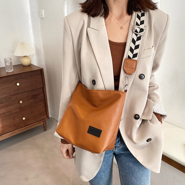 Bolso bandolera de gran capacidad para mujer, PU, bandolera sólida (marrón) Tmvgtek Para estrenar