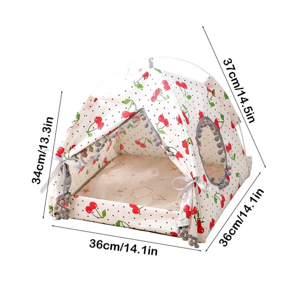 DefiDgd Pet Tent Bed Foldable Cat Dog House with Cushion,Semi-Enclosed Small Animal Cave,Washable Portable Pet Sleeping Nest for Indoor Outdoor Home Decoration(E)