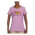 thumbnail image 3 of Peace Love Breast Cancer Awareness Breast Cancer Awareness Womens Graphic T-Shirt, Light Pink, XX-Large, 3 of 5