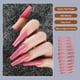 thumbnail image 5 of Qarigey 24 piezas de barniz de diseño de ataúd de uñas postizas puntas de uñas artificiales extralargas suministros de manicura estilo Arte de uñas rosado, 5 of 6