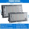 thumbnail image 3 of Ouside 2 Pack 50W RGB Flood Light, RGB Color Changing Floodlight, Smart RGB Floodlight with Remote Control, for Parties, Clubs, Weddings, Stage Lighting, Birthday Parties, Posters, Discos, KTV, 3 of 7