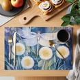 thumbnail image 2 of Yellow Dragonfly Placemats Set of 8 Spring Floral Watercolor Flowers Place Mats Indoor Wipeable Table Mats Washable Cloth Dining Table Placemats for Kitchen Holiday Party Home Decor 13x19 Inch, 2 of 9