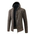 thumbnail image 2 of JTieacloth Warm Cardigan Sweaters Men's Casual Cardigan Sweaters Full Zip Sweaters Knitted Cardigan With Pockets(Brown), 2 of 4