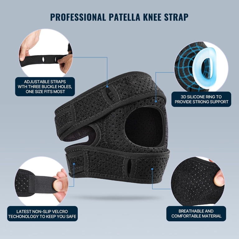 Panda Knee Brace - Universal Compression Support For Men & Women, Arthritis Pain Relief, Adjustable, Breathable, For Sports & Running (White Orange, Large) 2 thumbnail image