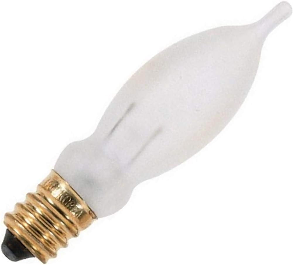 Satco S3242 Incandescent Decorative CA5 Frosted Light Bulbs 7.5W 120V 2700K E12 Candelabra Base Dimmable (25 Pack)