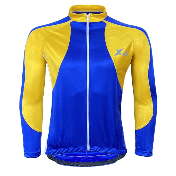 X-2 Men's Breathable Shirt Summer Long Sleeve With Pockets Cycling Bike Jersey
