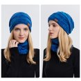 thumbnail image 4 of D-GROEE 2Pcs/Set Winter Ribbed Edge Beanie Hat Scarf Set Woolen Yarn Warm Knit Skull Cap and Scarf for Men Women, 4 of 8