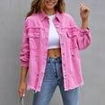 thumbnail image 6 of Tiqkatyck Denim Jacket for Women Clearance Women's Trendy Ripped Oversized Denim Jacket Casual Long Boyfriend Distressed Denim Jacket Going Out Tops for Women 2023 Trendy Pink Xxl, 6 of 8