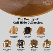 Brown And White Calf hide Rug, 3x2 ft, Genuine Leather, Natural Cowhide for Modern & Rustic Decor
