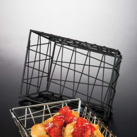American Metalcraft Rectangular Basket - American Metalcraft BZZ95B Black Wire Zorro 9 x 6