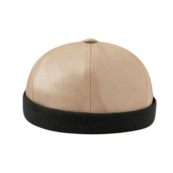 WITHMOONS Watch Cap Rolled Cuff Brimless Docker Harbour Hat Beanie YZ50205 (Beige)