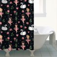 thumbnail image 4 of Ballerina Princess Swan Pattern Shower Curtain 84"x72" ,Bathroom Decorative Shower Curtains Set with 12 Hooks,Modern Waterproof Washable Shower Curtain, 4 of 6