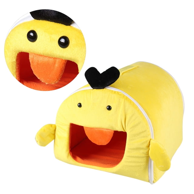 BEADCEST 1 Ensemble Cage de Sommeil pour Animal en Forme de Canard en Tissu Jaune pour Lapin Literie Usage Intérieur