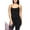 Black, variant on Women's Basic Solid Camisole Adjustable Strap Long Layering Tank Top Plus XL/2XL/3XL