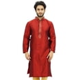 thumbnail image 1 of Atasi Kurta Long Bordeaux pour Homme Chemise Décontractée Vêtements de Designer Festifs-Xx-Grand, 1 of 7