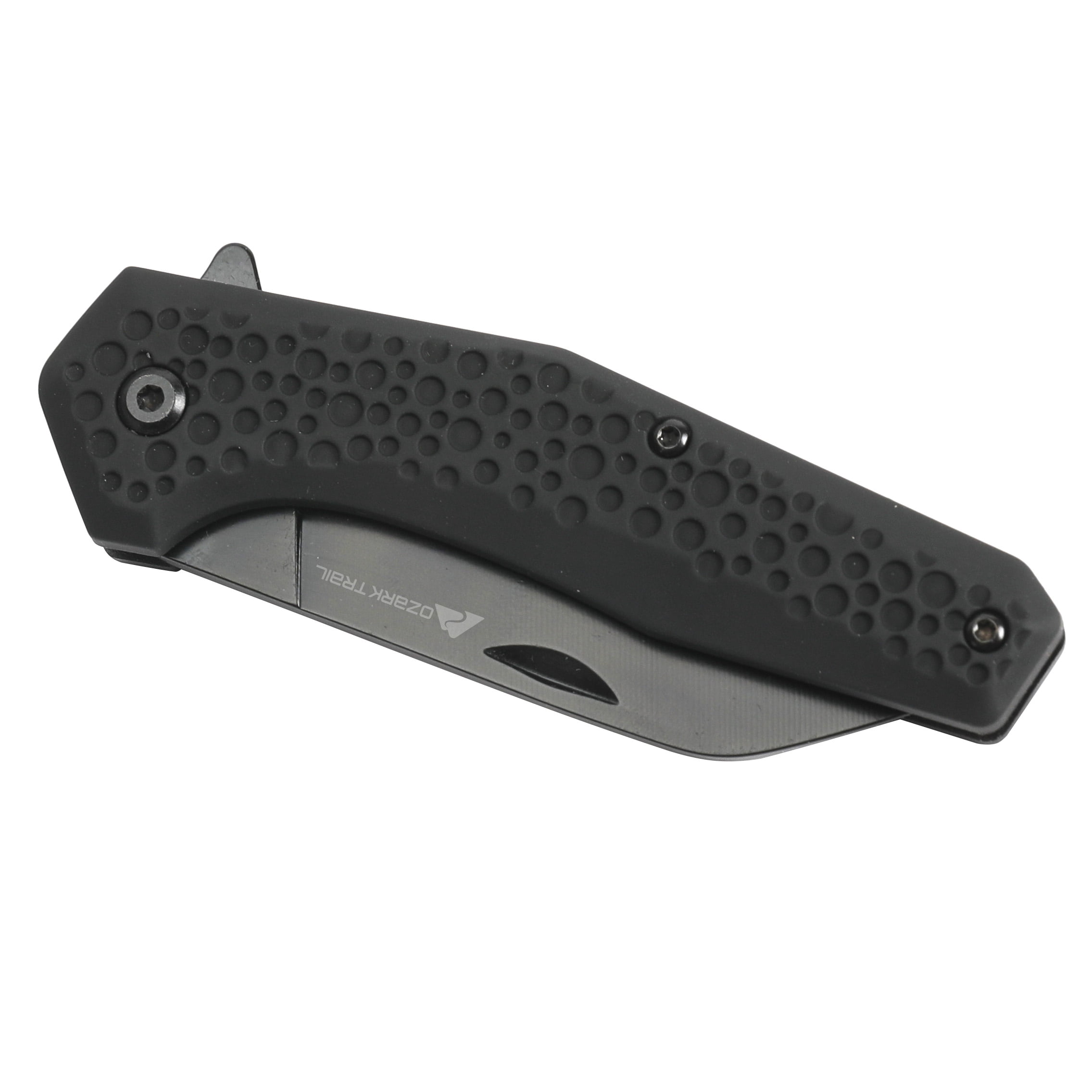 Ozark Trail 7 inch Folding Knife, Stainless Steel, Liner Lock, Pocket Clip, Black
