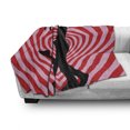 thumbnail image 3 of Kissing Soft Flannel Fleece Throw Blanket, Standing Man and Woman Silhouette on Whirlpool Design Heart, Cozy Plush for Indoor and Outdoor Use, 70" x 90", Dark Pink Baby Pink, by Ambesonne, 3 of 6