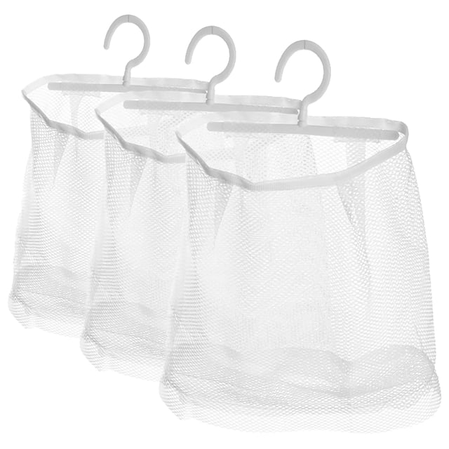 bolsas de malla colgantes para guardar ropa, organizador de juguetes multifuncional con gancho, cesta para la colada para cocina y baño