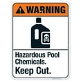 thumbnail image 1 of Hazardous Pool Chemicals Keep Out Sign, ANSI Warning Sign,, 1 of 1