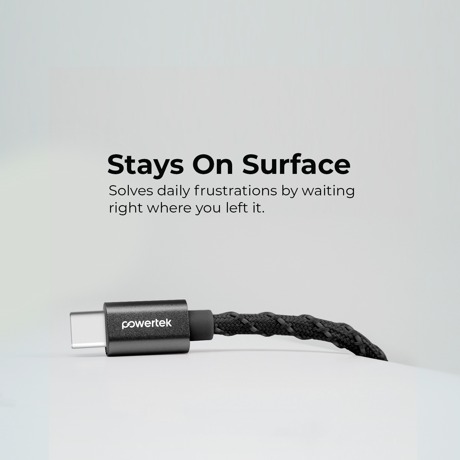 Liquipel Powertek USB-A to USB-C Twizzler Cable - Black