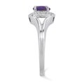 thumbnail image 3 of Sterling Silver Rhodium-plated Diam. & Amethyst Ring Size 5, 3 of 3