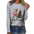 thumbnail image 2 of Babysbule Christmas Tops for Women MERRY CHRISTMAS Printed Women Casual Long Sleeve Round Neck Sweatshirt Pullover Blouse, 2 of 6