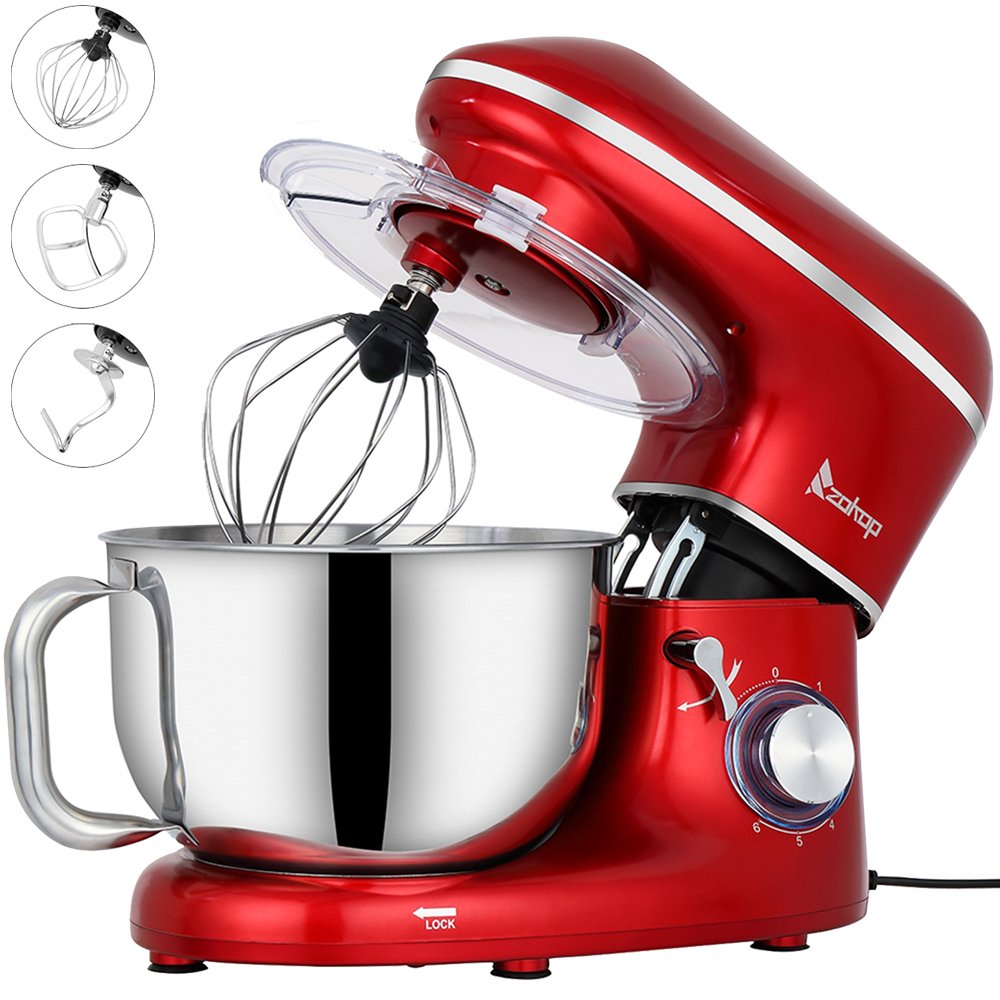 Kitchen Stand Mixer, 660W 5.8QT Stand Mixer with Dough Hook, Flat