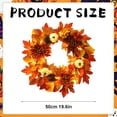 thumbnail image 3 of Halloween Wreaths for Front Door - Maple Leaves Pumpkins | Fall Wreaths Artificial Wreath Decorations for Indoor Outdoor Thanksgiving Halloween Fall Decorations for Home, 3 of 9