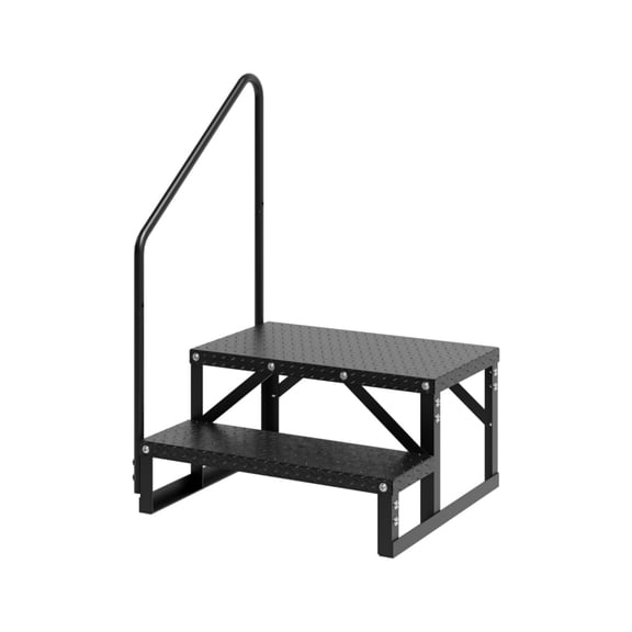 2/3/4 Step RV Stairs with Handrail, 660lb Capacity with Anti-Slip Panel RV Steps, Alloy Steel Ladder for Easy Access to RVs, Hot Tubs, and Travel Trailers