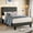 Dark Gray, variant on Virans Twin Size Bed Frame,Upholstered Linen Platform Bed frame with Fabric Headboard,Solid Wood Slats Support,Noise Free,No Box Spring,Easy Assembly,Black