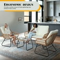 thumbnail image 3 of AstrPthylx 4-Piece Rattan Patio Set - All-Weather Outdoor Conversation Furniture with Tempered Glass Table & Quick-Dry Cushions for Garden, Porch, Balcony, 3 of 8