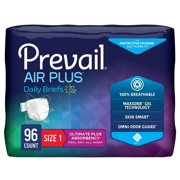 Prevail Air Plus Incontinence Brief, Size 1/Medium (160 Count)