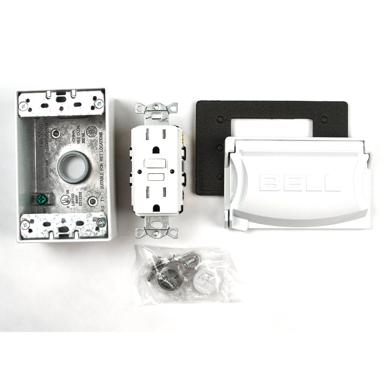 Bell Outdoor 58746S 15A 120V White Weatherproof GFCI Outdoor Outlet