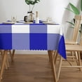 thumbnail image 3 of Rectangle Table Cloth, Royal Blue and White Check Plaid Resistant Washable Tablecloth Decorative Table Cover for Dining, Indoor and Outdoor, 3 of 6