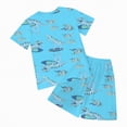 thumbnail image 4 of NOLDARES Toddler Boy Summer Outfit Shark Graphic Tee Elastic Waist Shorts Casual Clothes Set Blazer,11-12 Y, 4 of 4