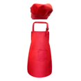 thumbnail image 3 of simhoa Kid Apron and Hat Adjustable Bib Front Pocket Kitchen Apron for Gardening Red M, 3 of 7
