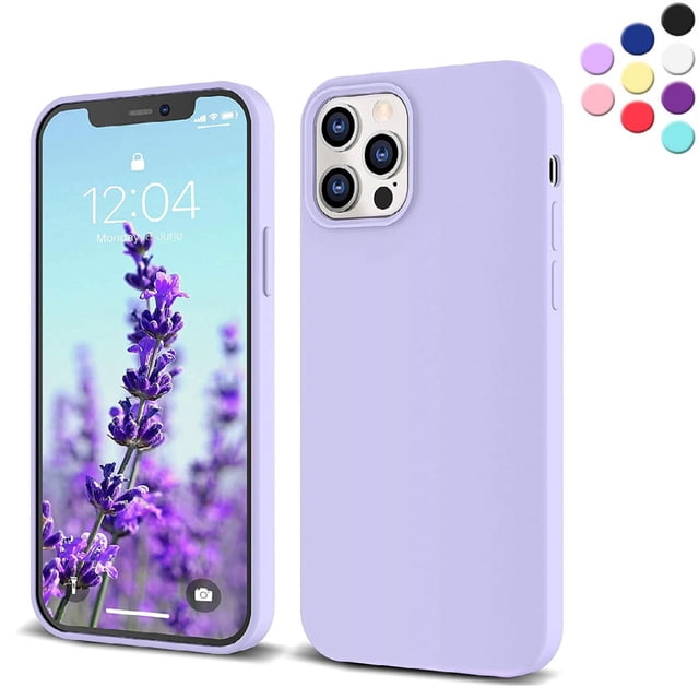 Entronix Funda de Silicona para iPhone 12 Pro Max, Suave Al Tacto, Antiarañazos y Antigolpes, Color Morado