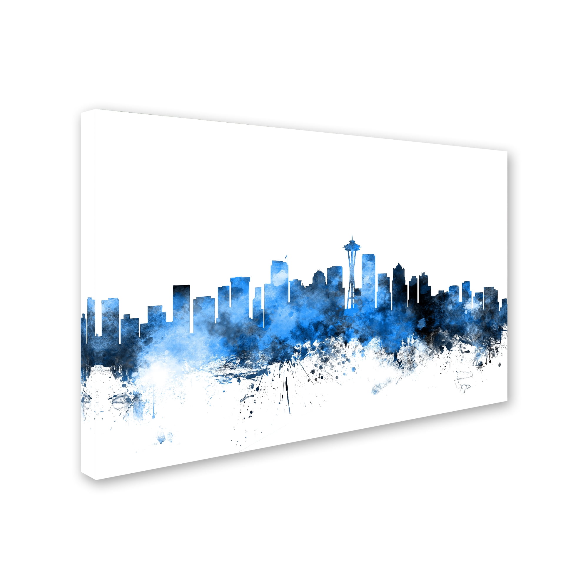 Trademark Fine Art "Seattle Washington Skyline II" Canvas Art by Michael Tompsett