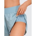 thumbnail image 3 of Shorts CRZ YOGA cintura media con abertura lateral y tiro de 10 cm azul claro, 3 of 4